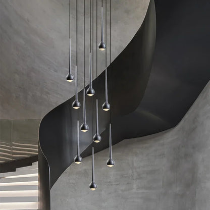Amélie Modern Water Drop Staircase Crystal Pendant Lamp Luxury Bar Restaurant
