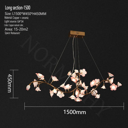 Lustre floral en céramique de luxe Celestia