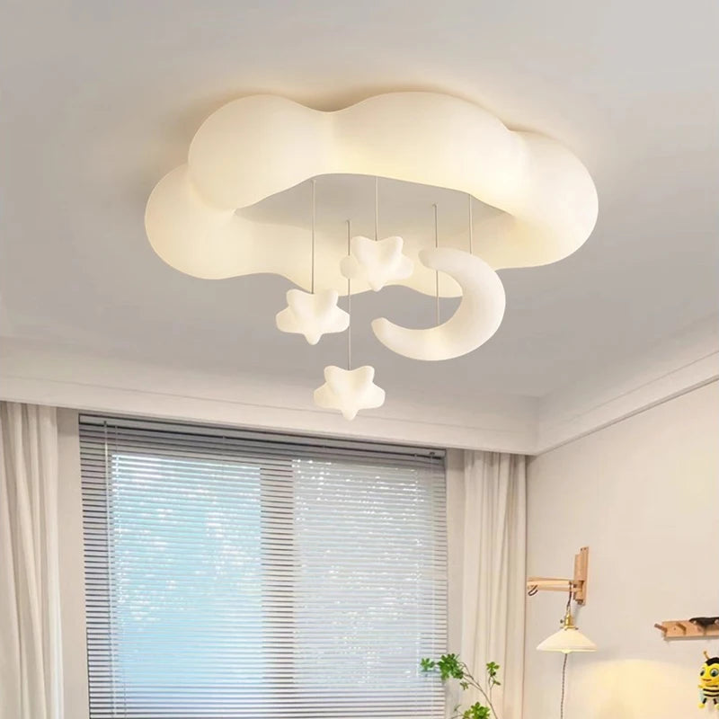Plafonnier LED Amélie Cloud pour Chambre d'Enfant, Style Crème, Dimmable
