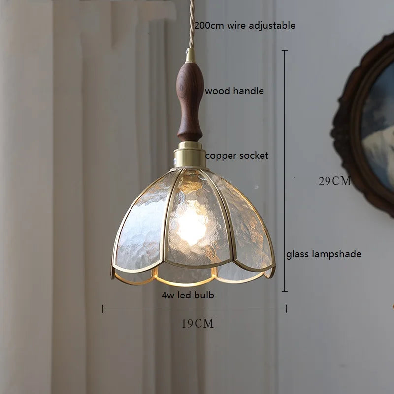 Suspension en verre cuivré style vintage Camille