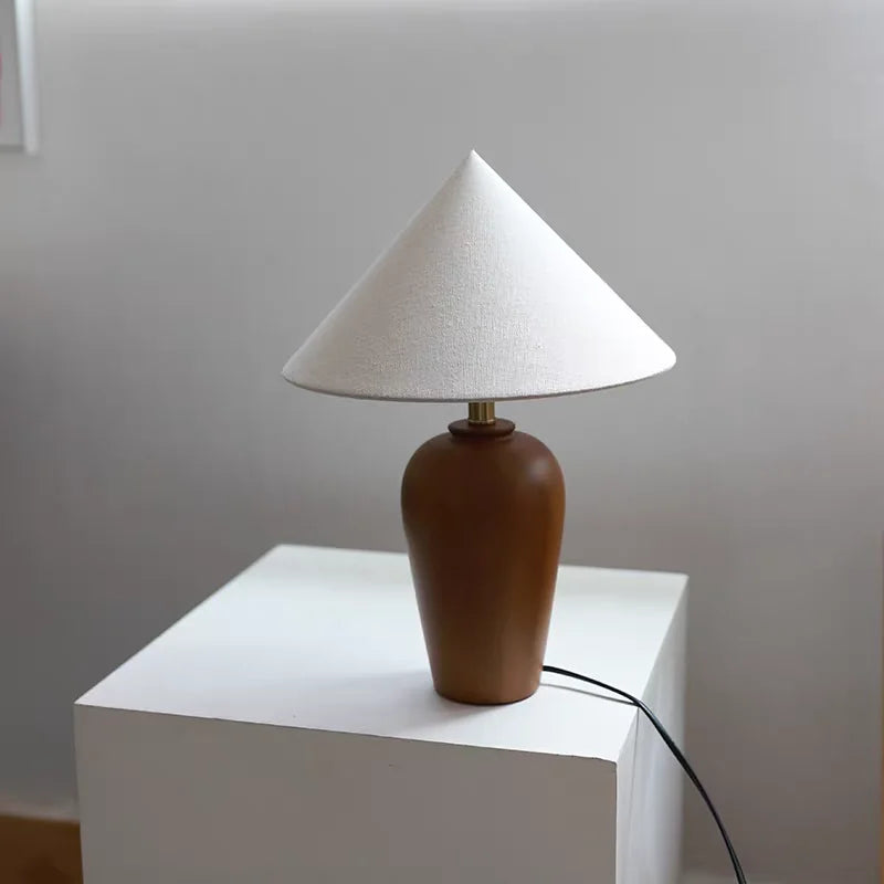Lampe de bureau en tissu de haute qualité de style Wabi Sabi antique pour chambre à coucher