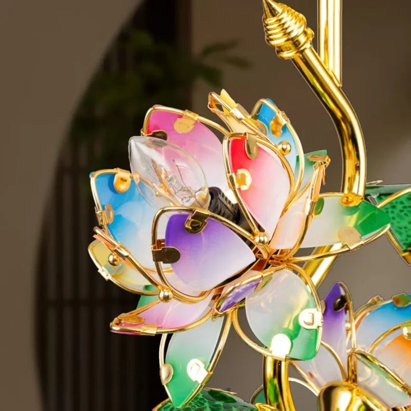 Camille Lotus Color Changing LED Silk Table Lamp E27