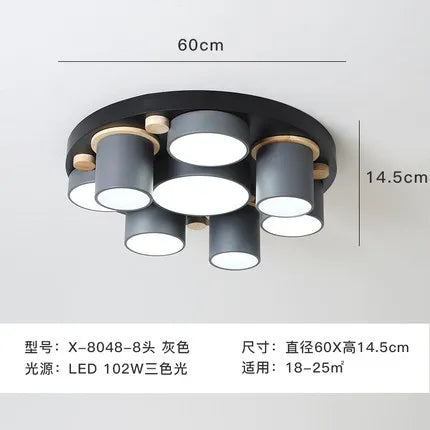 Émilie Nordic Wood Accent LED Ceiling Light