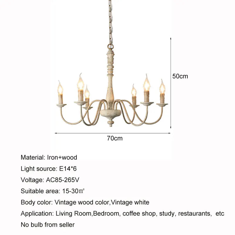 Suspension Vintage en Bois Élodie pour Salons et Salles à Manger