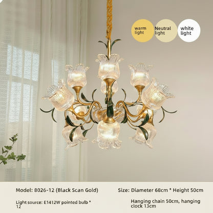 Élise Suspension Plafonnier Vintage Français Crème Cristal