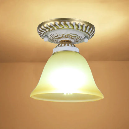 Plafonnier en verre rétro Camille ivoire E27 Lampe de couloir