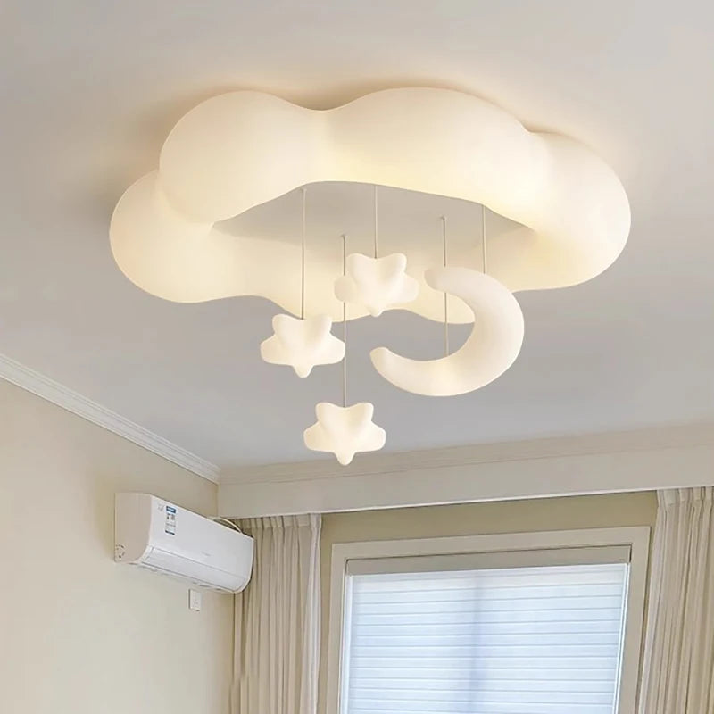 Plafonnier LED Amélie Cloud pour Chambre d'Enfant, Style Crème, Dimmable