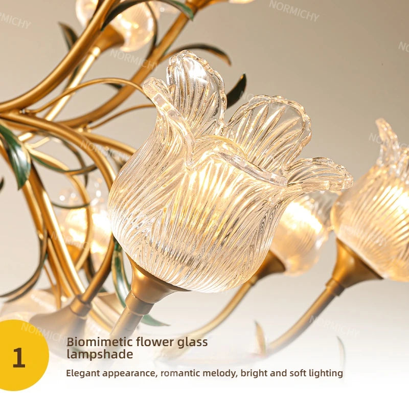 Élise Suspension Plafonnier Vintage Français Crème Cristal