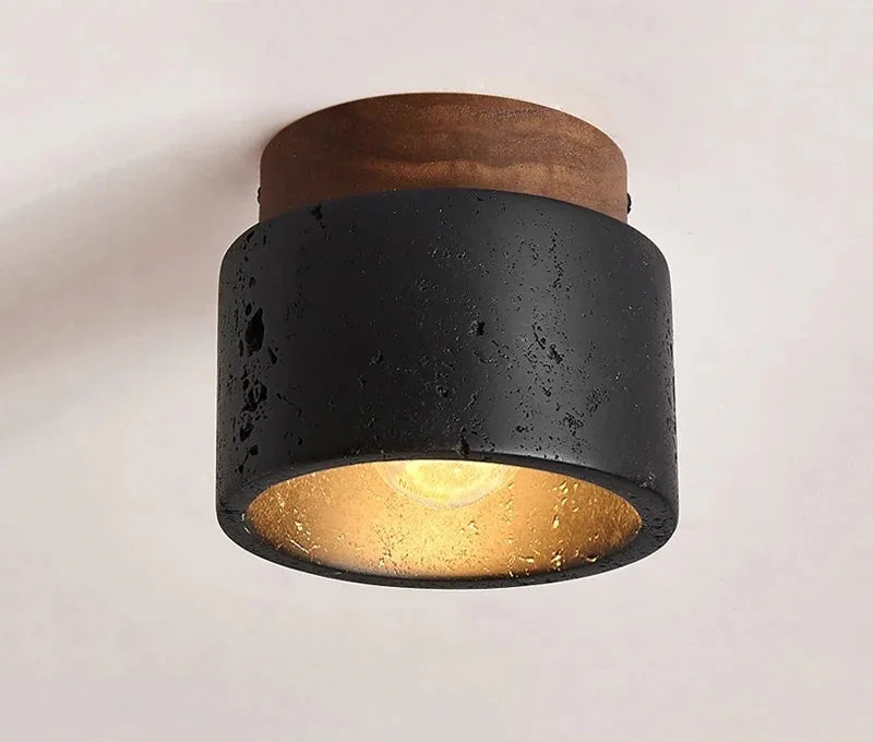 Plafonnier en pierre Sophie Nordic Wabi Sabi, idéal pour les couloirs et chambres
