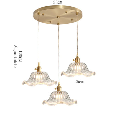 Suspension Valérie Vintage Art Déco en Verre Teinté