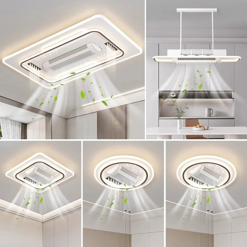Aurevo Modern Bladeless LED Ceiling Fan Light
