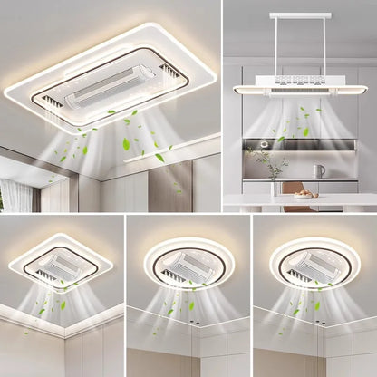 Aurevo Modern Bladeless LED Ceiling Fan Light