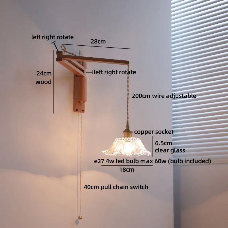 Applique murale en verre Aurore Wabi Sabi, style nordique
