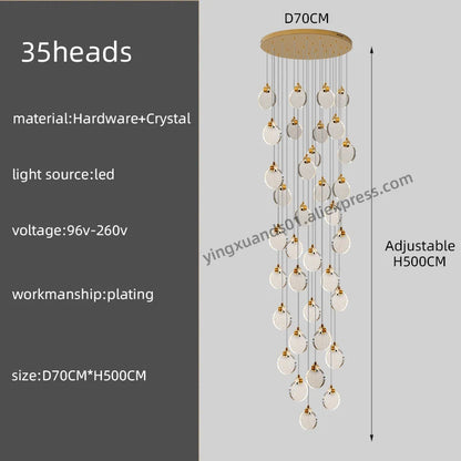 Anastasia Crystal Staircase Pendant Chandelier for Luxury Loft Spaces