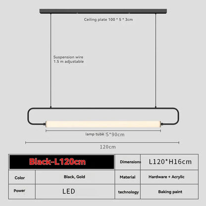 Aurélie Nordic Linear Tube Pendant Light