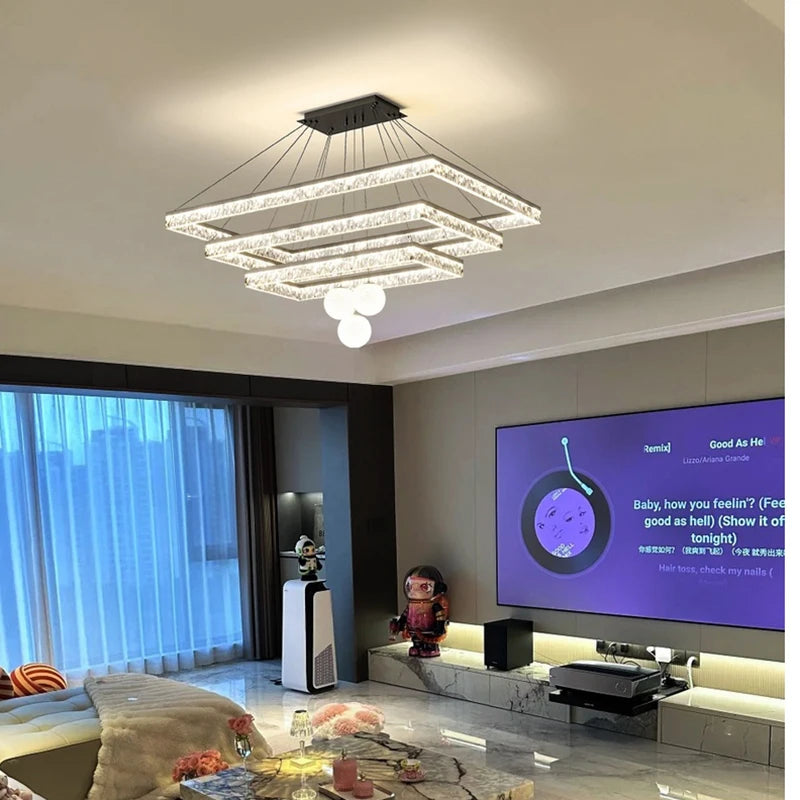 Plafonnier Suspendu Linéaire LED Moderne – Luminaire Plafonnier Acrylique Minimaliste pour Salon