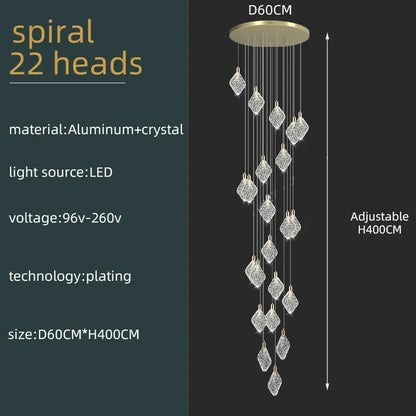 Lustre de plafond LED en cristal de luxe Isabelle
