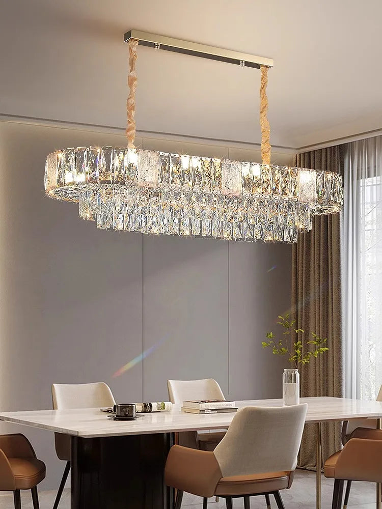 Geneva Luxury Crystal Pendant Chandelier for Dining & Living Spaces