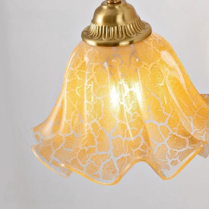 Amélie Nordic Glass Wood LED Wall Lamp Antique Brass