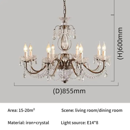 Lustre bougie en cristal de luxe Vivienne pour intérieurs élégants