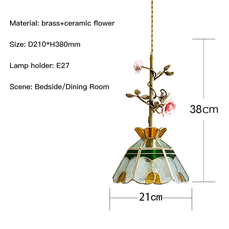 Élise Suspension Plafonnier Vintage Rose Français Cuivre