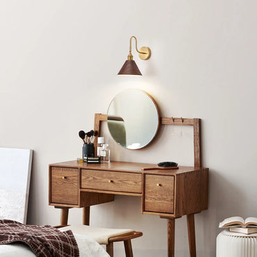 Élise Rotating Wooden Tone Wall Lamp E27 Retro Reading Sconce