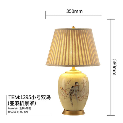 Grande lampe de table LED en céramique pour la décoration du salon et de la chambre