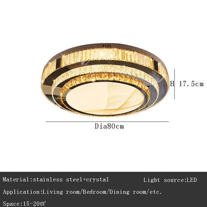 Plafonnier à LED encastrable Celestia Gold Crystal