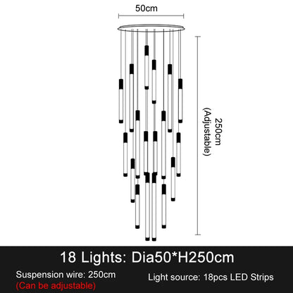 Geneviève Luxury Crystal LED Staircase Chandelier Light