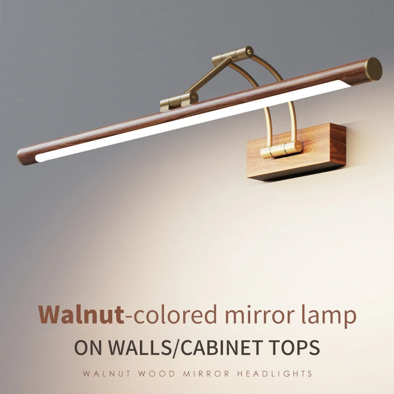 Élise Wood Grain Miroir avec LED Frontale pour Salle de Bain