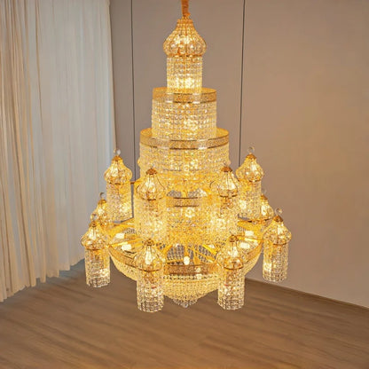 Lustre en cristal Isabelle Palace, luminaire de luxe pour escalier en duplex