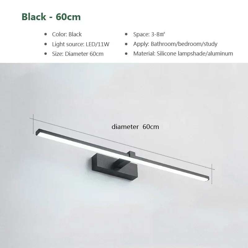 Noémie Modern Aluminum Bathroom LED Mirror Wall Lamp
