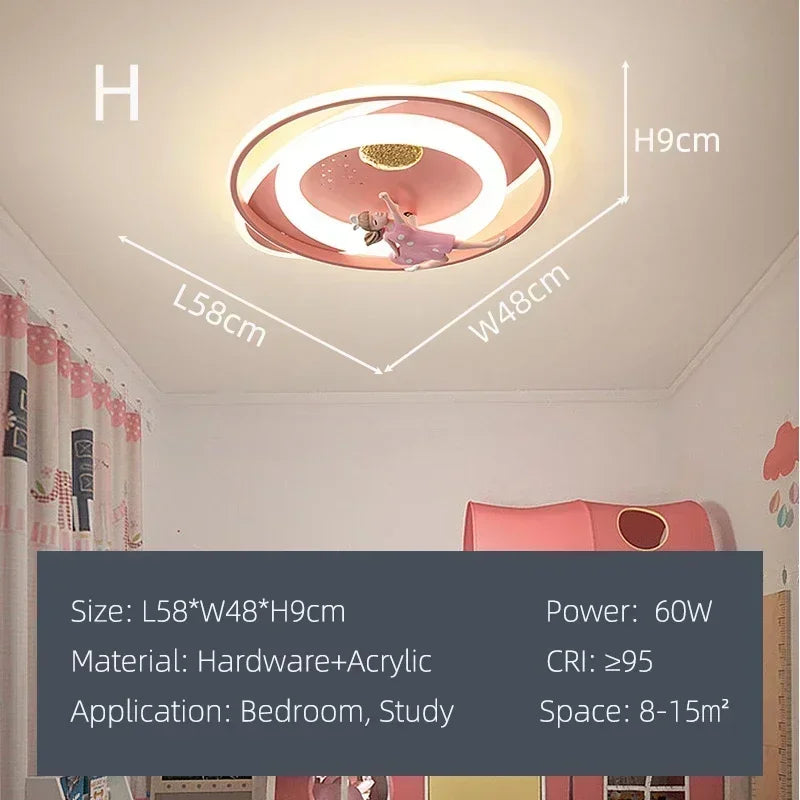 Plafonnier LED Amélie Fusée Astronaute Dimmable pour Chambre d'Enfant