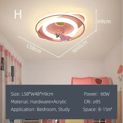 Plafonnier LED Amélie Fusée Astronaute Dimmable pour Chambre d'Enfant