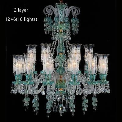 Long lustre en verre transparent pour salon et bureau