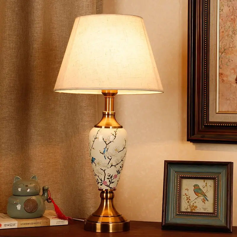 Élise European Retro Flower Ceramic LED Floor Lamp