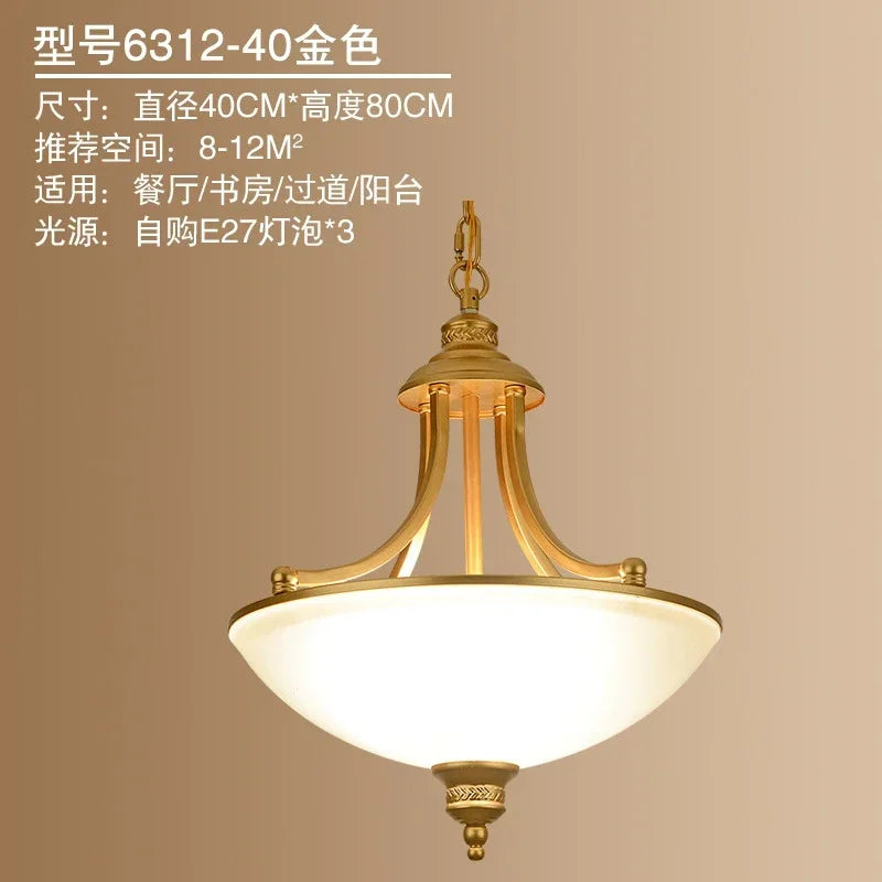 Émilie Retro Milky Glass Pendant Chandelier 3-Light