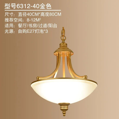 Émilie Retro Milky Glass Pendant Chandelier 3-Light