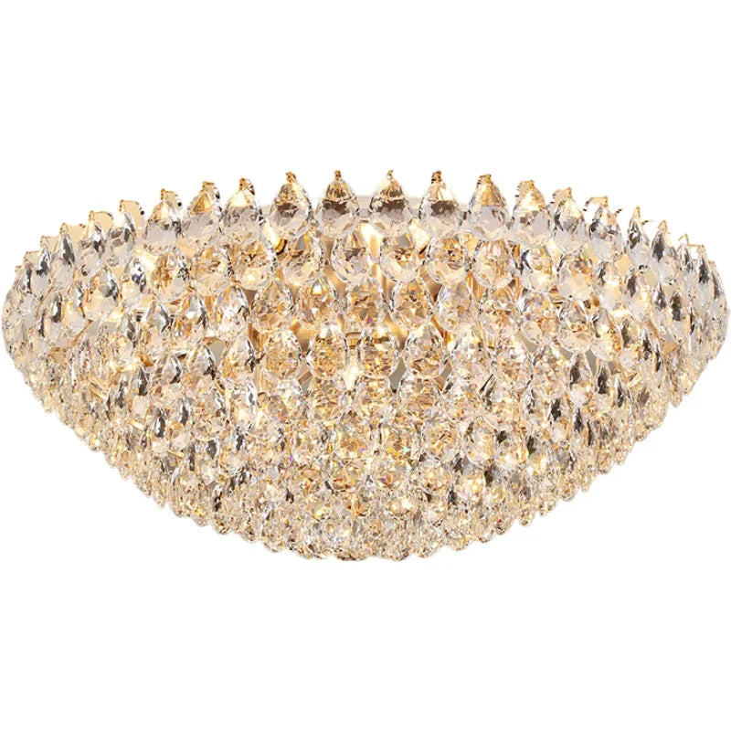 Luxury Round Golden Crystal Chandelier for Living Room & Bedroom
