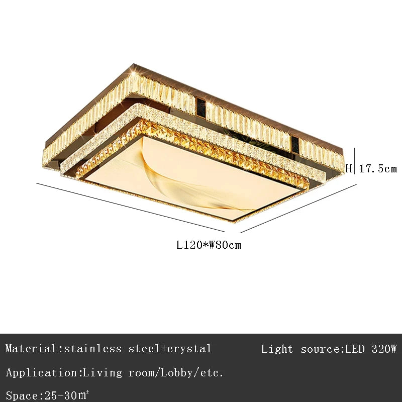 Plafonnier à LED encastrable Celestia Gold Crystal