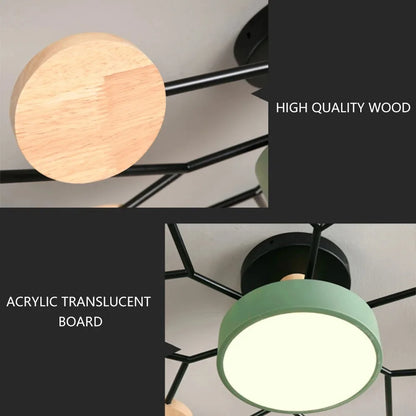 Plafonnier lustre LED tricolore moderne Anaïs