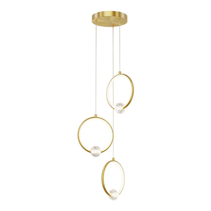 Lustre pendentif Margaux cuivre cristal