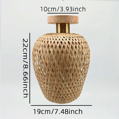 Suspension lanterne en bambou Élise E27 Lampe de plafond en osier