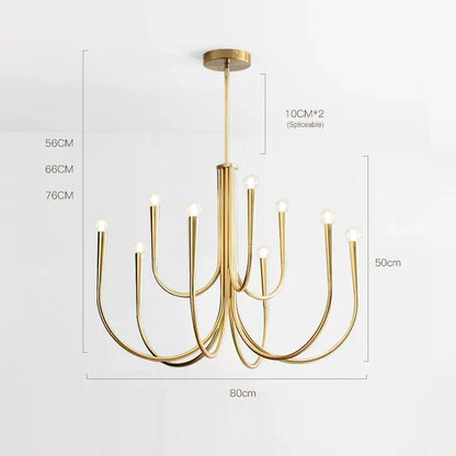 Lustre américain en fer forgé pour salon et restaurant