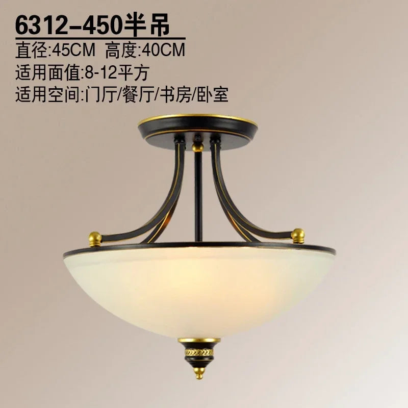 Émilie Retro Milky Glass Pendant Chandelier 3-Light