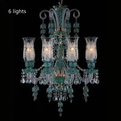 Long lustre en verre transparent pour salon et bureau