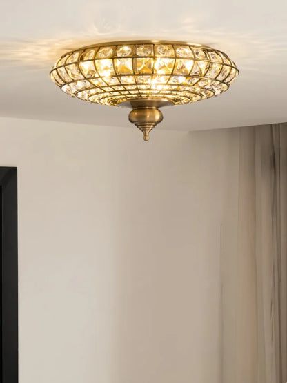 Élise Vintage Crystal Copper Ceiling Light Gold 5-Light