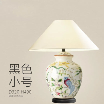 Lampadaire LED en céramique « Fleur et oiseau » pour chambre et salon