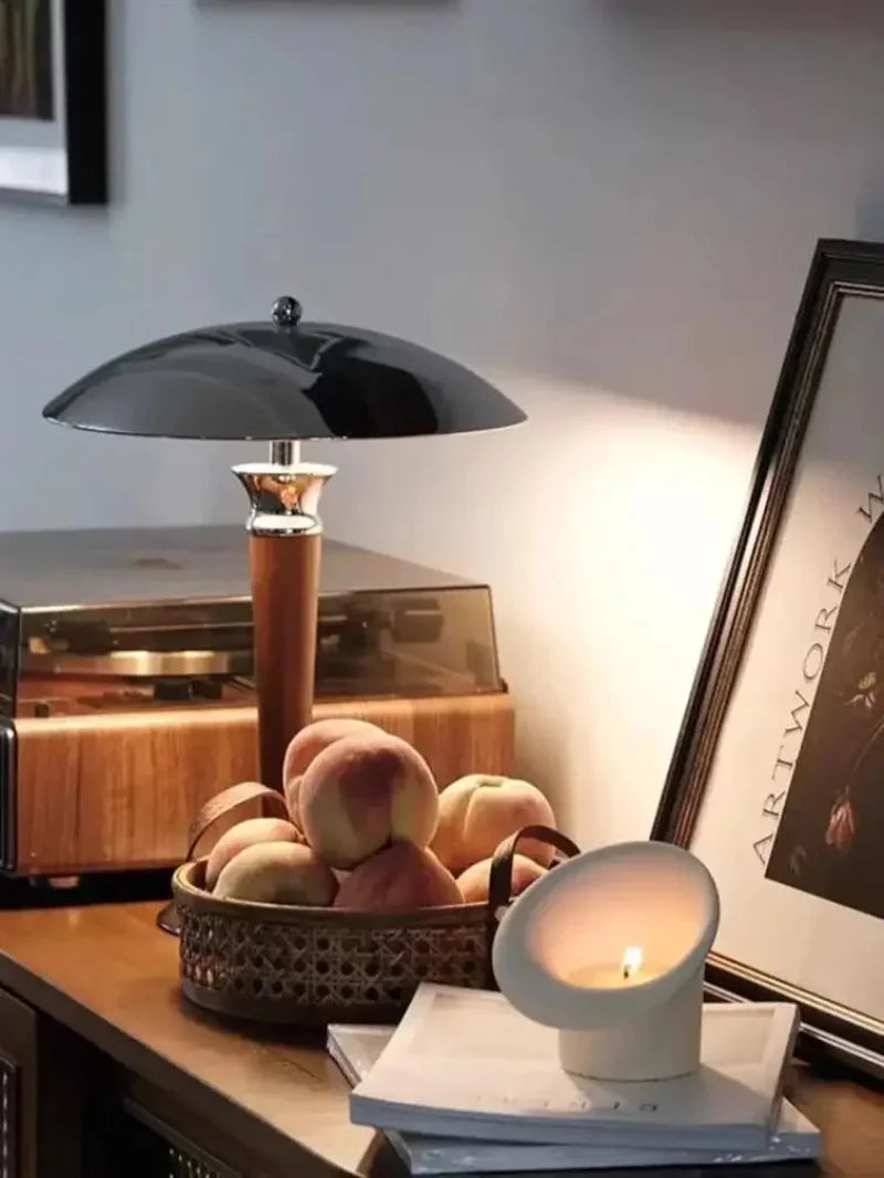 Noémie Wood & Chrome Desk Lamp