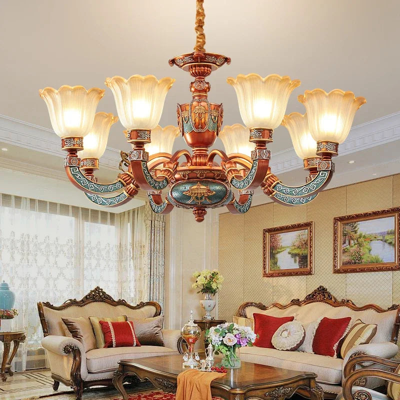 Lustre de salon de luxe européen, restaurant rétro américain, villa, hôtel, restaurant occidental, café, lampe suspendue